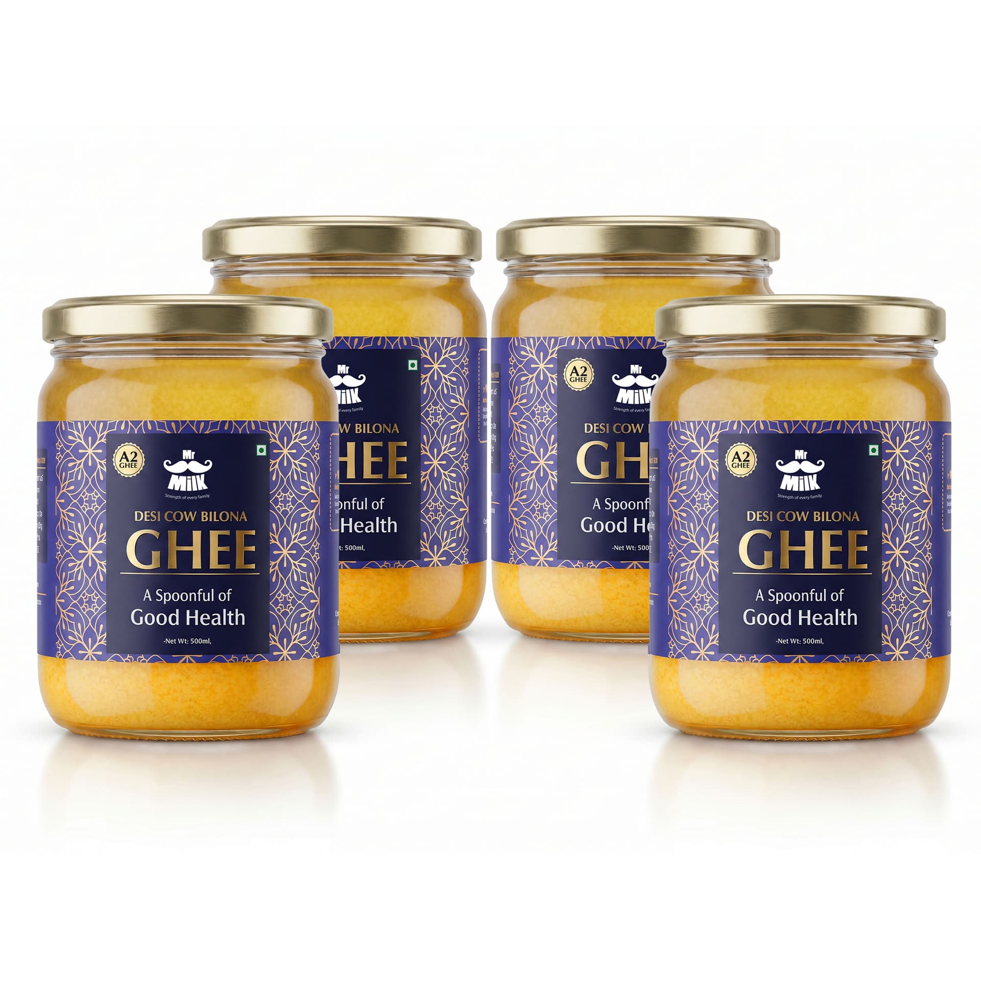 Ghee jar 500ml Pack of Four V3
