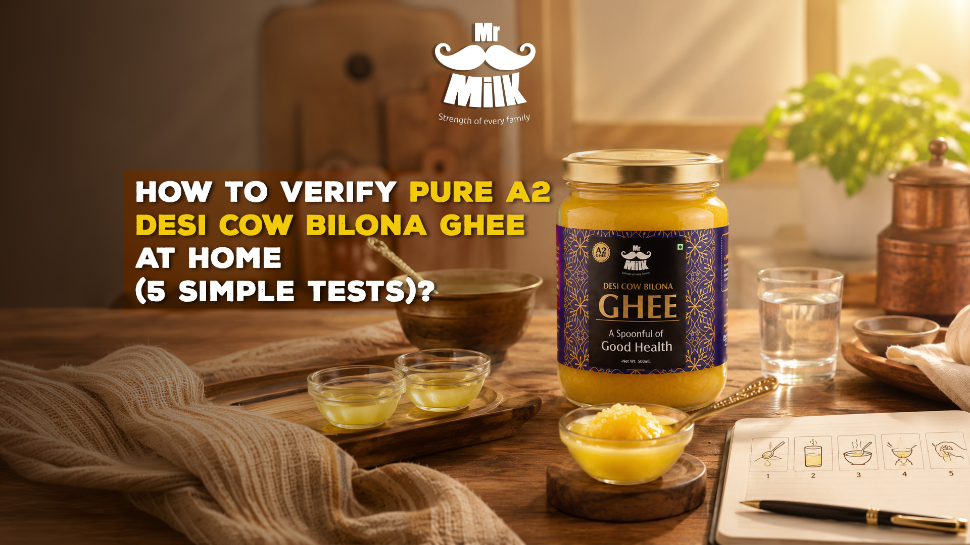 How to Verify Pure A2 Desi Cow Bilona Ghee at Home (5 Simple Tests)