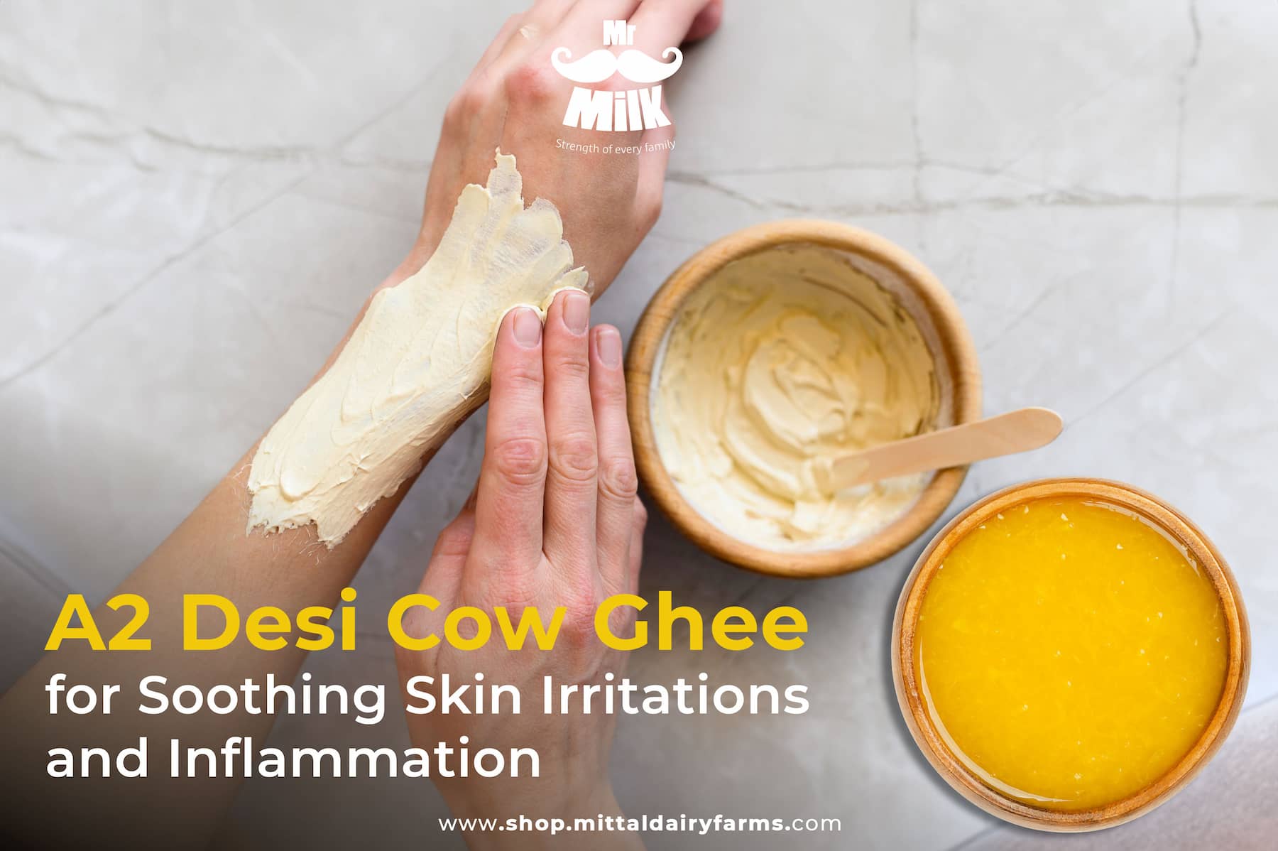 A2 Desi Cow Ghee for Soothing Skin Irritations and Inflammation